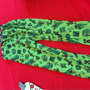 Green Minecraft Themed Pajama Pants